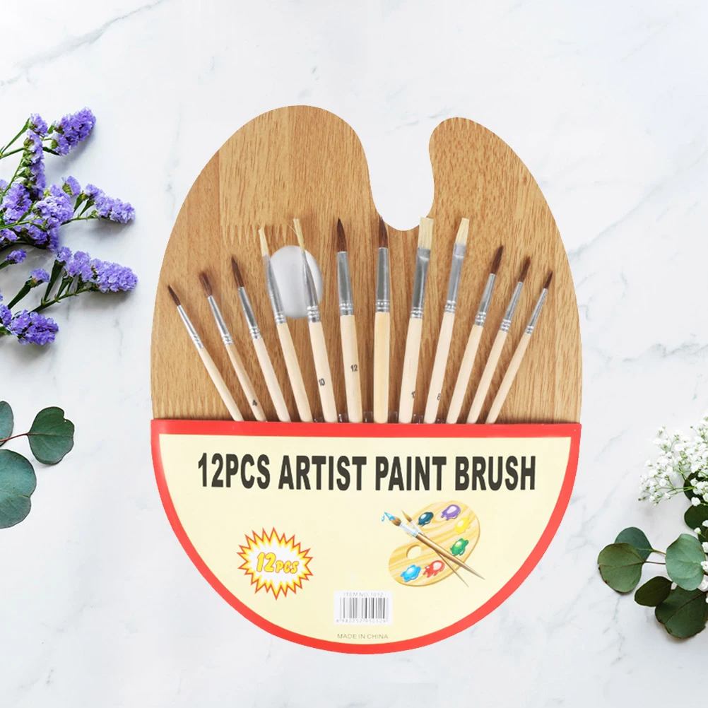 

13 Pcs Painting Brushes Set Durable Wooden Wool Aluminium Oil Watercolor Kid Adult Smooth H Art Supplies Brush Tool
