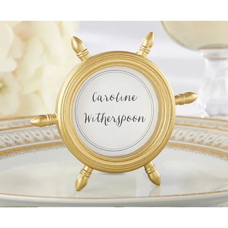 Wedding Decorations 15pcs Frame Wedding Gift Gold Ship Wheel Picture/Photo Frame Place Card Holder Favors