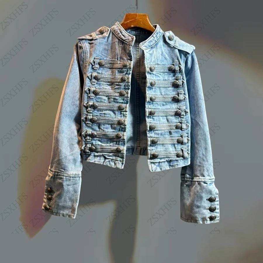Jacket Punk Coats Women Vintage Clothes 90s Long Sleeve Winter Gothic Hip Hop Femme Jackets Metal Pork Ribs Streetwear Y2k Coat