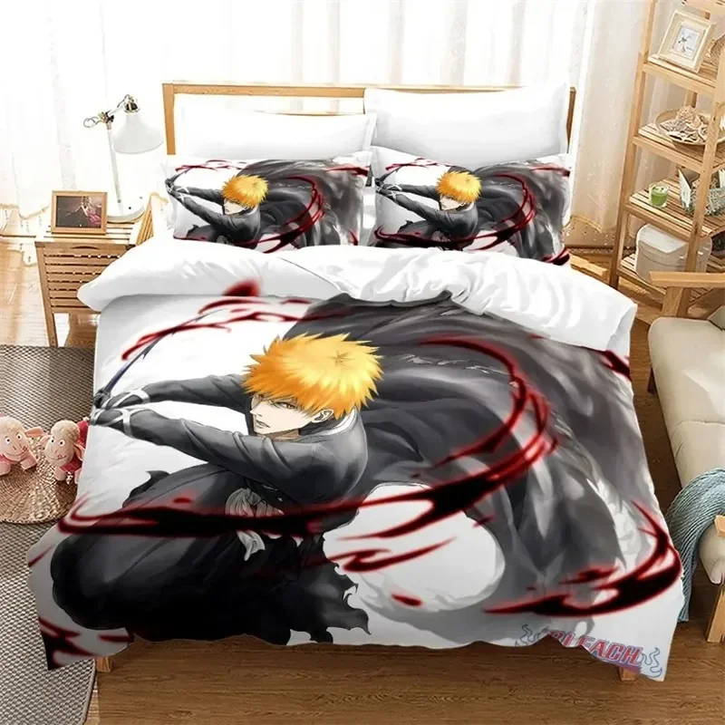 

Anime Bleach Kurosaki Ichigo 3D NEW Duvet Cover Pillowcase Bedding Set Adult Boy Girl Bedroom Decoration Single Double Large