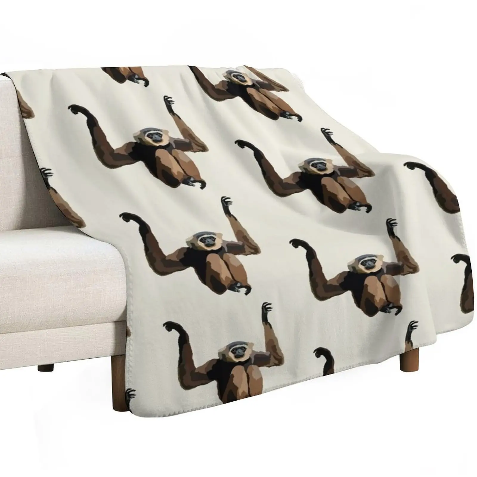 A is for Agile Gibbon Throw Blanket Ultra Plush Cozy Blanket for Napping Sleeping