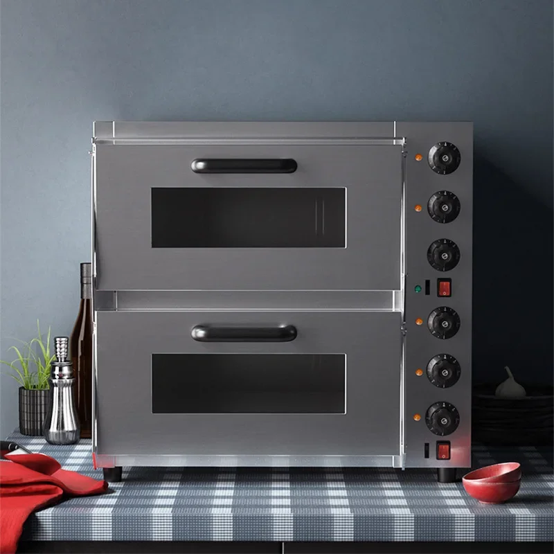 Double-Deck Electric Oven, Multifunctional Cake and Pizza Oven, Built-in Cordierite Stone Plate, Independent Tempera(Customized)