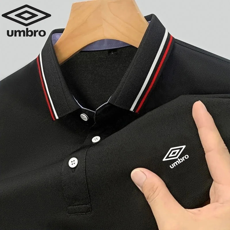 Umbro High End Embroidered Polo Shirt Men\'s Summer High Quality Fashion Business Leisure Outdoor Sports Short Sleeved T-shirt