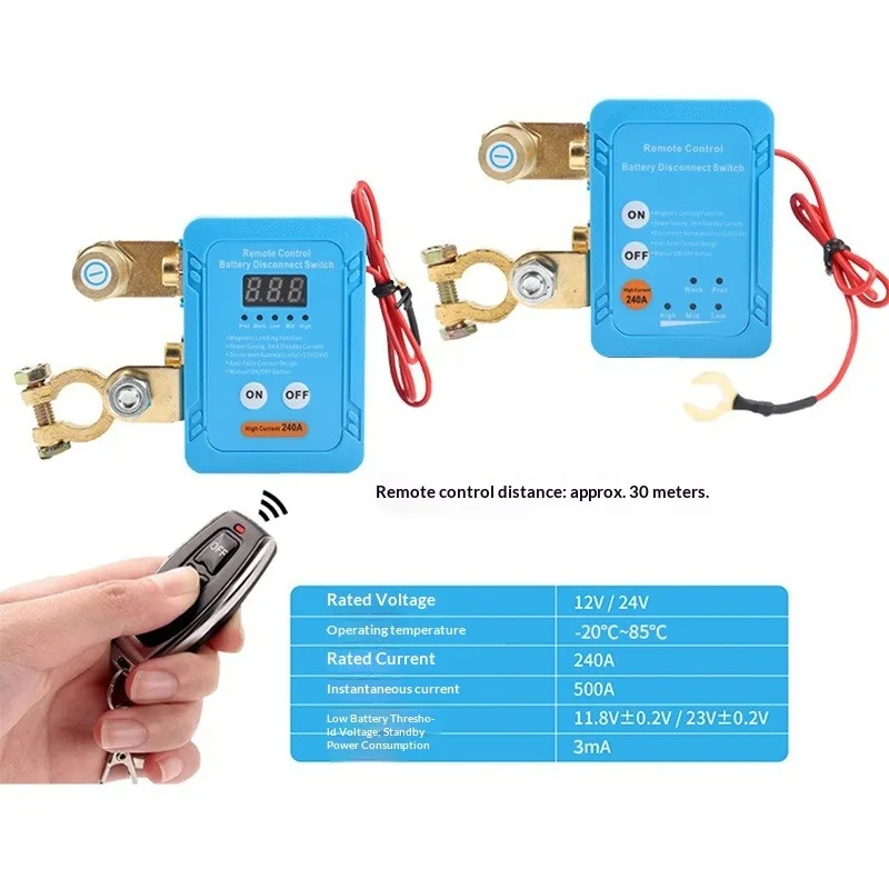 Universal Automobile Remote Battery Disconnect Switch Intelligent Breaker with Remote Control Manual for Car Truck Accessories