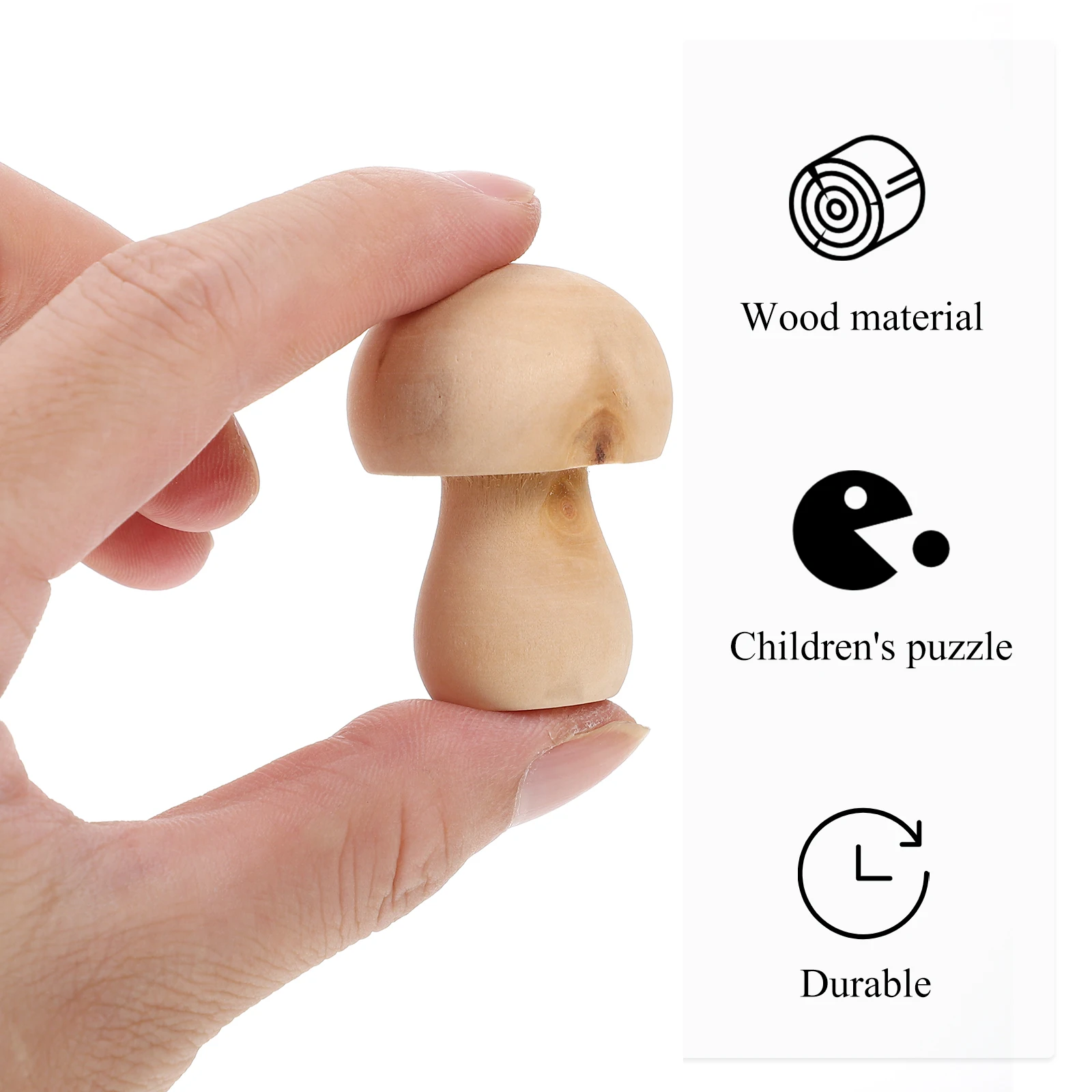 

10 Pcs Wooden Mushroom Ornament Stuff Little Unfinished Mushrooms Mini Fall Decor Product