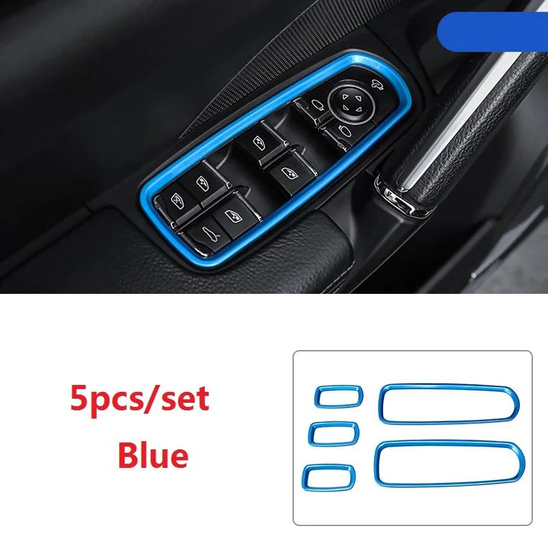 

For Porsche Macan Cayenne Panamera 2013 2014 2015 2016 5pcs ABS Car Window Control Panel Sticker Cover Styling Moulding Trims