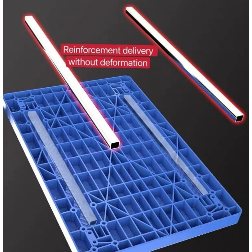 Carro de plataforma plegable, carro de empuje con capacidad de peso de 660/880 libras, camión de mano, 2 barras de acero de refuerzo, giratorio de 360 grados