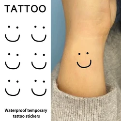 1Pc Smile Face Temporary Tattoo Sticker, Long-lasting and Waterproof, Realistic Fake Tattoos for Man and Women, For Arm, Leg.