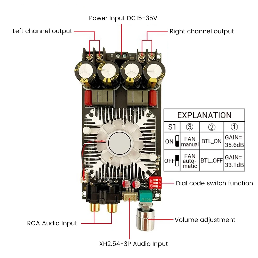 Aiyima tda7498e placa amplificador de potência estéreo amplificar 160wx2 btl mono 220w amplificador de som alto-falante amplificador de áudio de cinema em casa