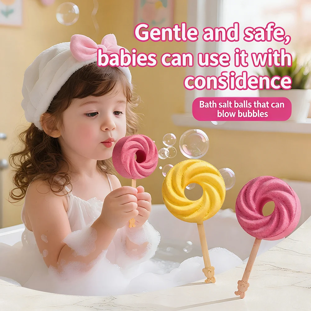 

Kids Colorful Bubble Bath Ball Natural Organic-Ingredients Moisturizing Gentle On Skin For Fun Bath Time Fun Birthday Party