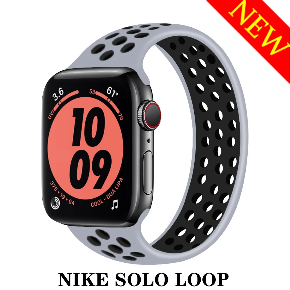 Pasek Solo Loop do Apple Watch Band 44 mm 40 mm 45 mm 38 42 Elastyczna silikonowa bransoletka akcesoria iWatch Serie SE 6 7 8 9 ultra 49