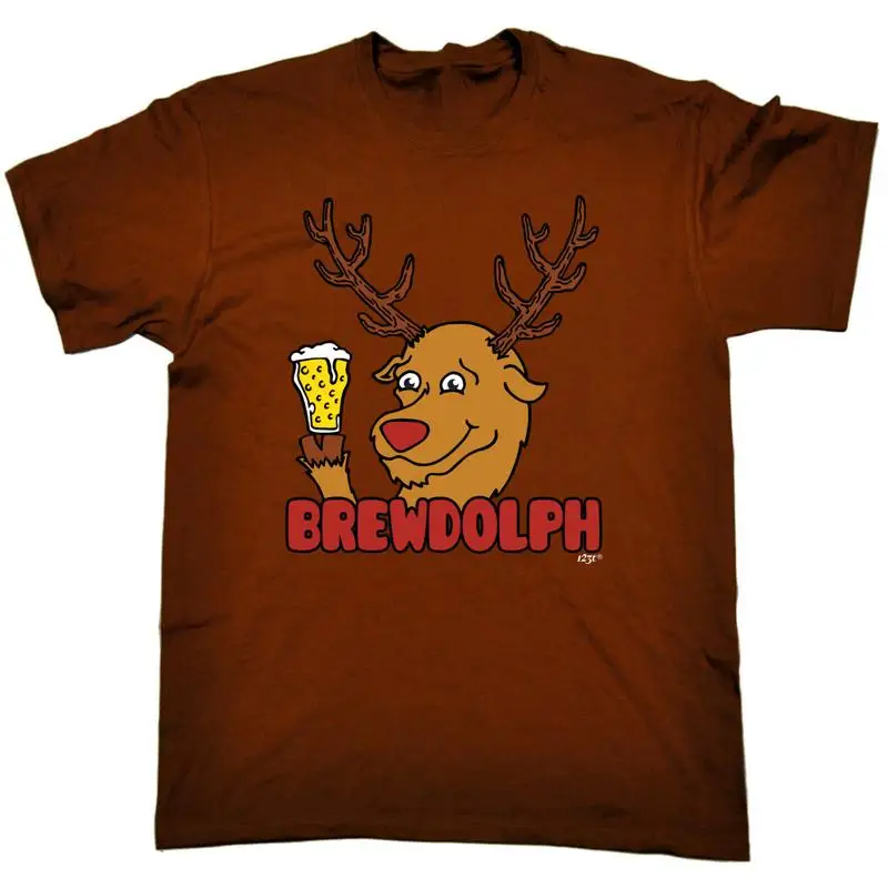

Brewdolph Christmas Beer Mens Funny Novelty Top T Shirt