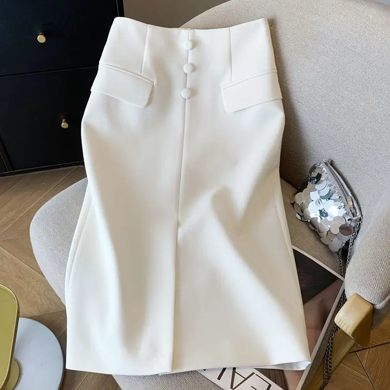 

Women's Slim Temperament Bag Hip Split Skirt Office Lady High Waist Intage Straight Pencil Skirt Mujer 436P Autumn New Fashion