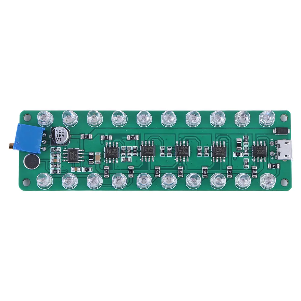 Acoustic Sensing Spectrum DC 5V-12V Audio Power Amplifier Level Meter LED Music Spectrum Display Analyzer for Test Sound Level
