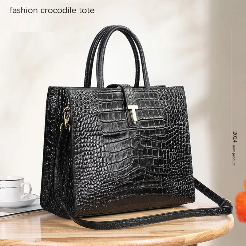 

Women Handbags Satchel Top-handle Handbag Crocodile Leather Shoulder Bag Dumpling Totes Large Multi-pockets Shoulder Purse Bags