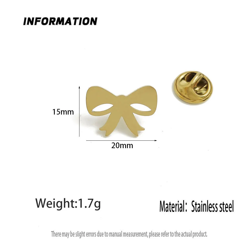 بروش من الفولاذ المقاوم للصدأ بربطة عنق ذهبية مبتكرة من واتي، قلادة حقيبة ظهر عصرية، دبوس طية صدر السترة، هدية شارة للأصدقاء. #6