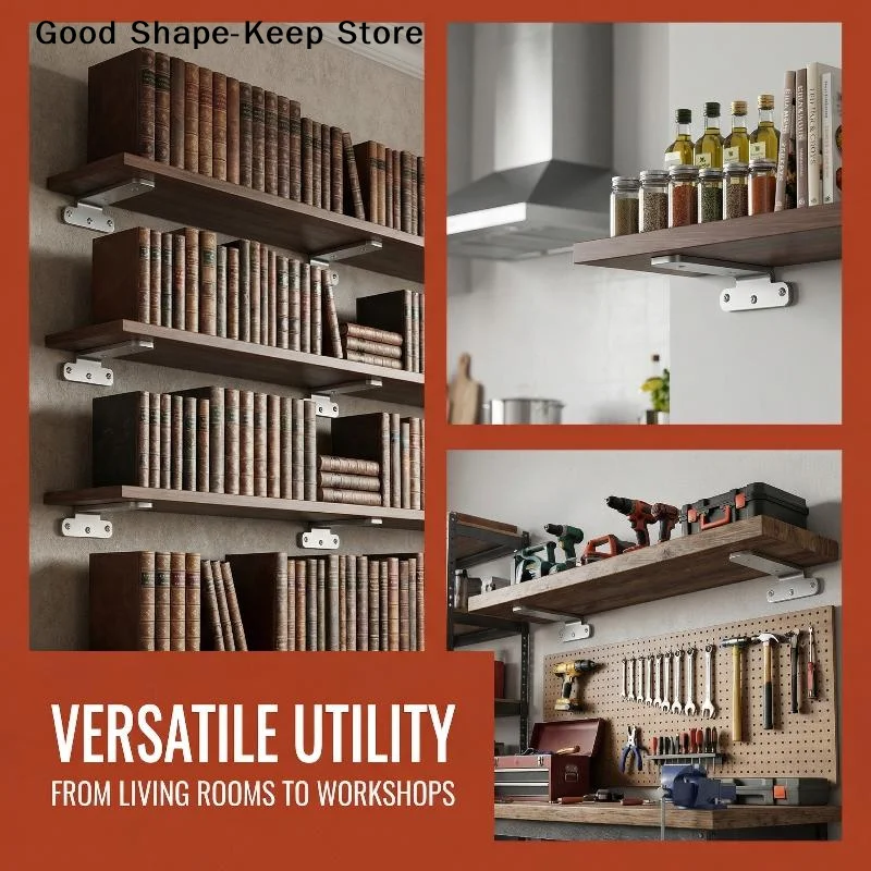 dailyShelf Brackets Heavy Duty L Shape Partition Support Set with Screws for Home Garage Wall Shelving SystemDaily products