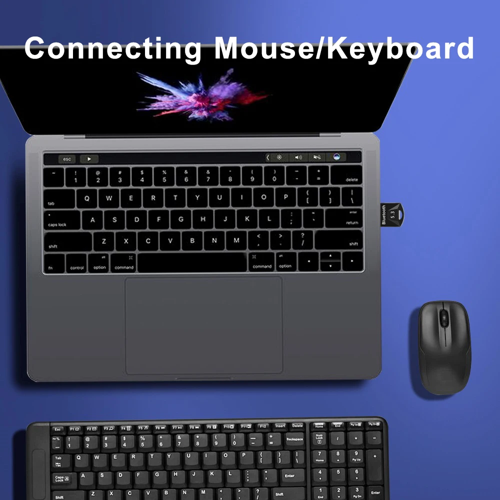 USB 블루투스 5.3 어댑터, 무선 블루투스 오디오 수신기 송신기, PC 노트북 마우스 키보드 어댑터, 블루투스 동글