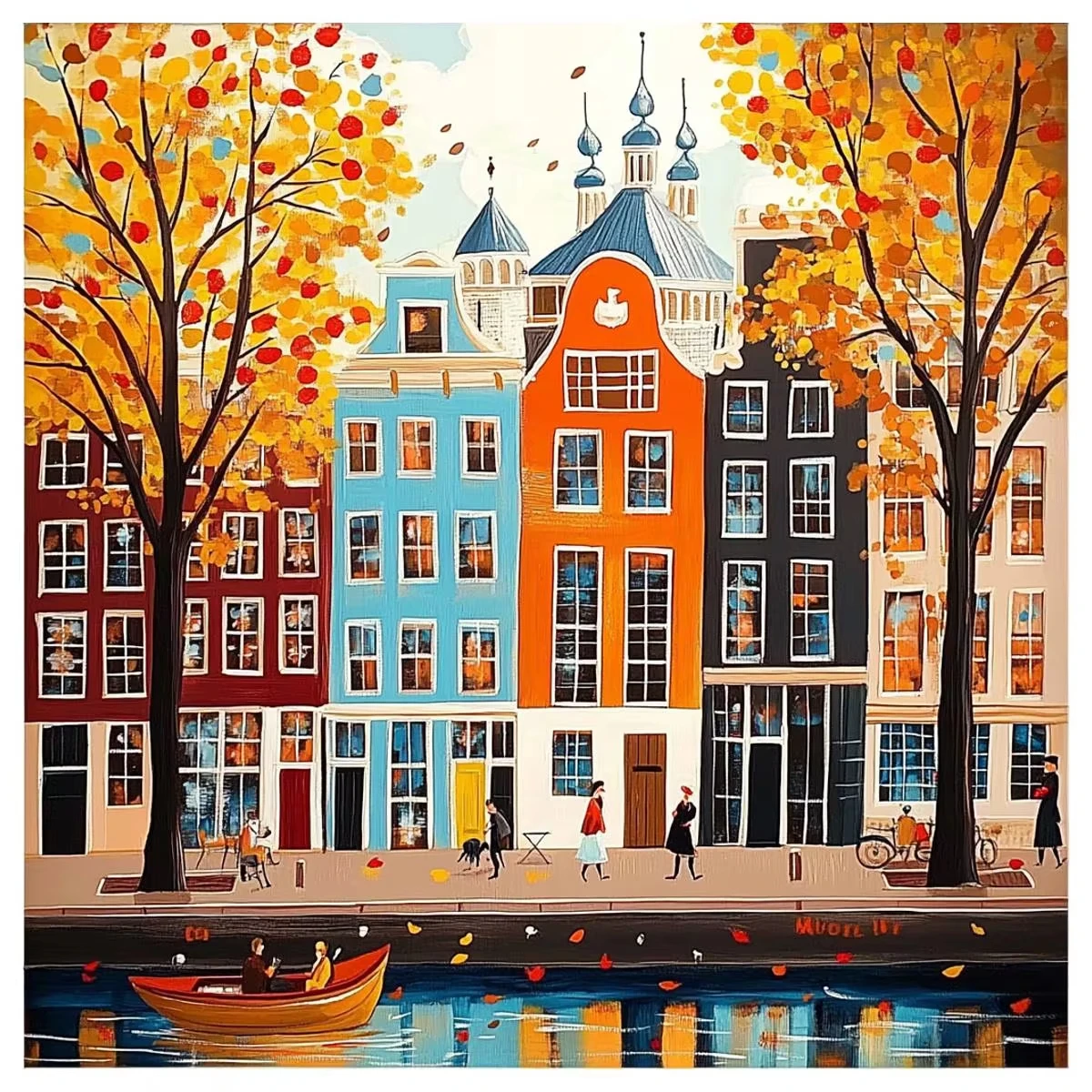 

Autumn Walk House Scenery 500PCS/1024 PCS Jigsaw Puzzles Challenging Family Activity Game for Gameroom Bedroom Home Decor Gift