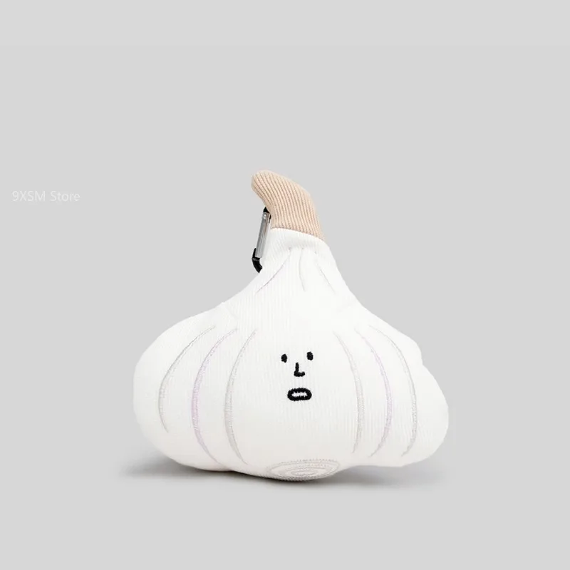 Pluszowa torba na zamek błyskawiczny w kształcie warzywa, zawieszka, breloczek do kluczy, urocza kreskówkowa torba na przekąski w kształcie czosnku i szalotki, brelok do kluczy, dekoracja.