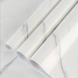 White Marble Wallpaper Peel & Stick Countertop Bathroom Kitchen Self Adhesive Vinyl Waterproof Decorative Wall Stickers