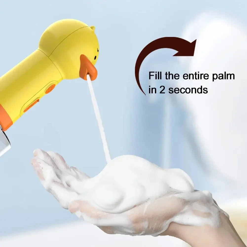 Yellow Duck Bath Foaming Launcher Handhold Electric Pet Foam MachineUsb Charging Automatic Soap Dispenser For Cat Dog Bathing