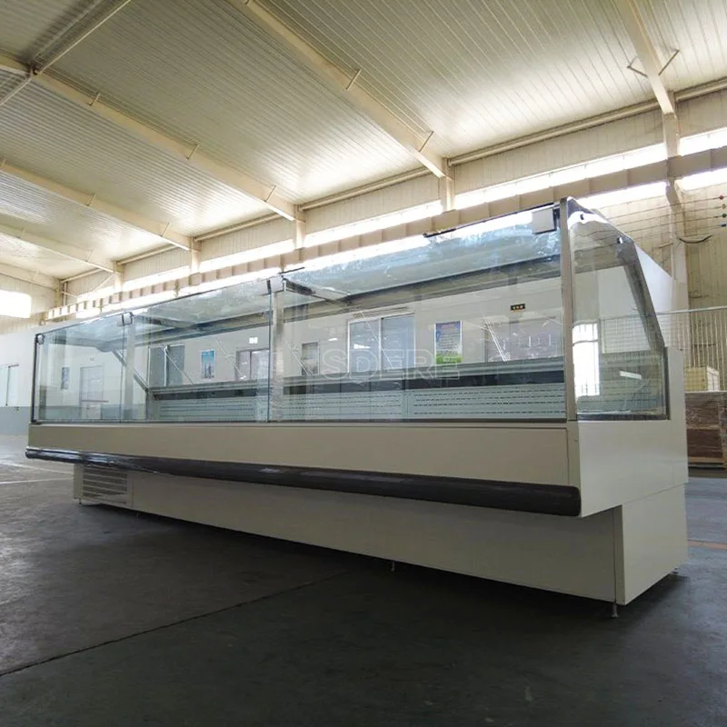 Customized Supermarket Display Cabinet Deli Showcase Service Counter Cabinet Freezer Commercial Equipment System