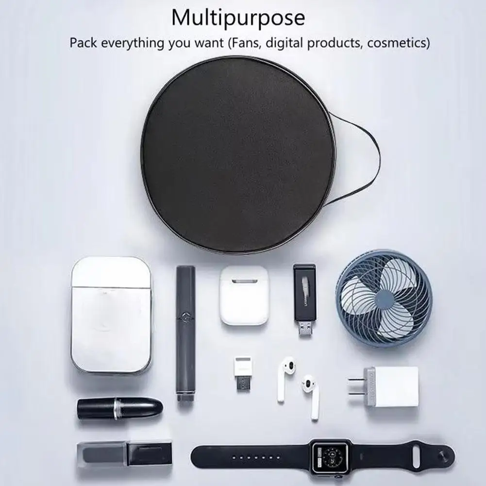 Портативная сумка для хранения, круглая сумка с вентилятором, большая вместимость, водонепроницаемый портативный дорожный телескопический органайзер с вентилятором и застежкой-молнией