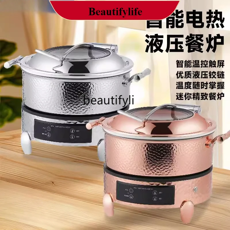 

E132 Electric heating and insulation furnace 304 stainless steel buffet furnace Hotel heating pot Commercial basin