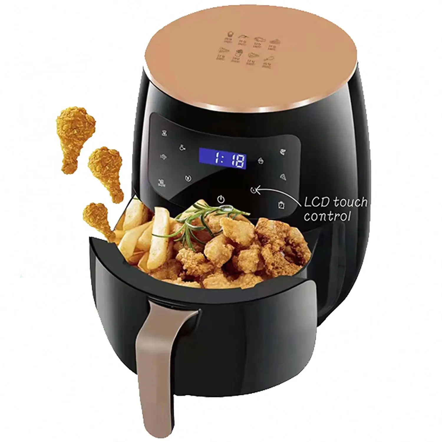 

PANCERKA Hot Selling 1400W Baking Area 4.5L Large Capacity Multi-function air Fryer German Dual Digital Power Smart air Fryer
