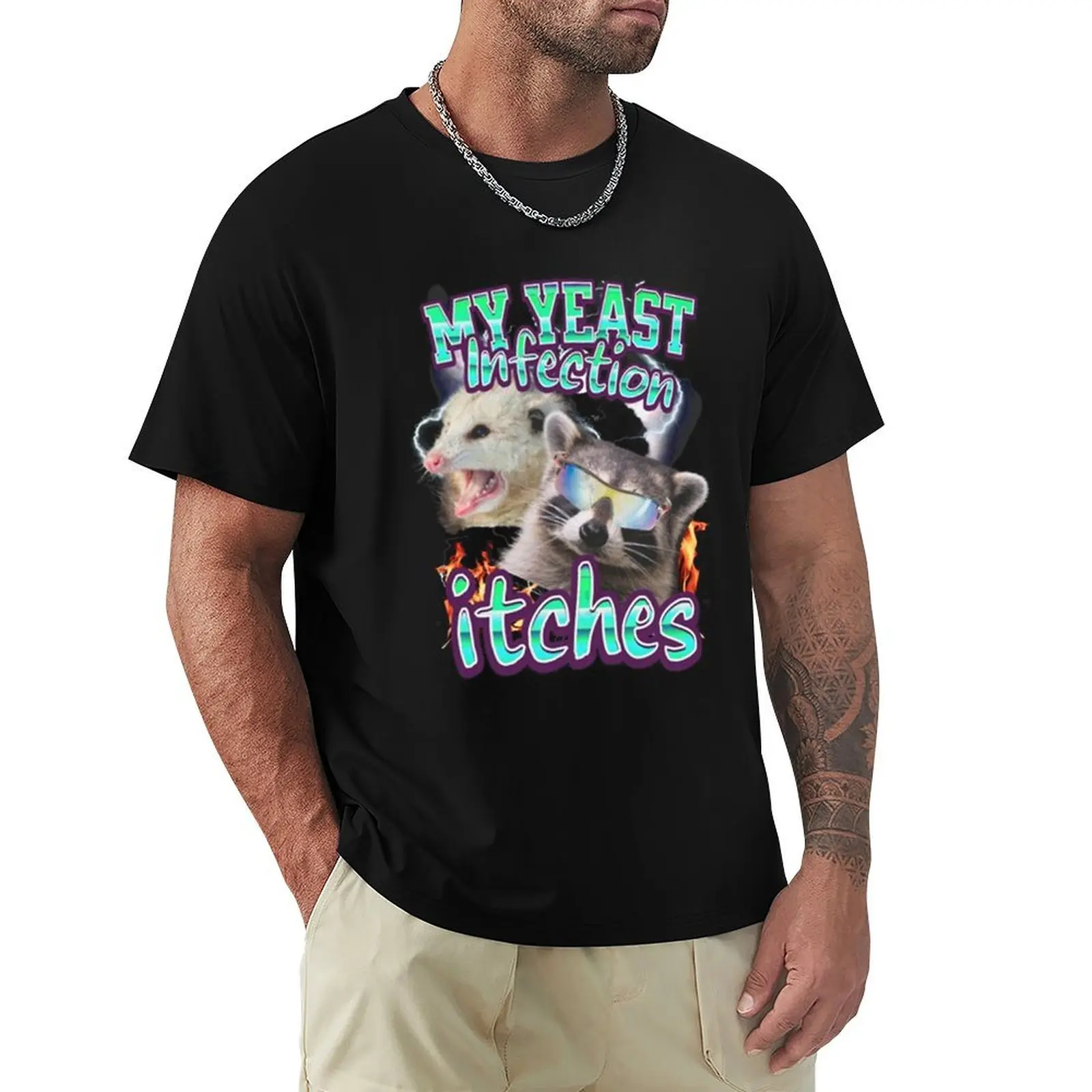 My Yeast Infection Itches Opossum Raccoon For Men, For Women, Funny Meme Gift For Teen T-Shirt t shirt man plain T-Shirt