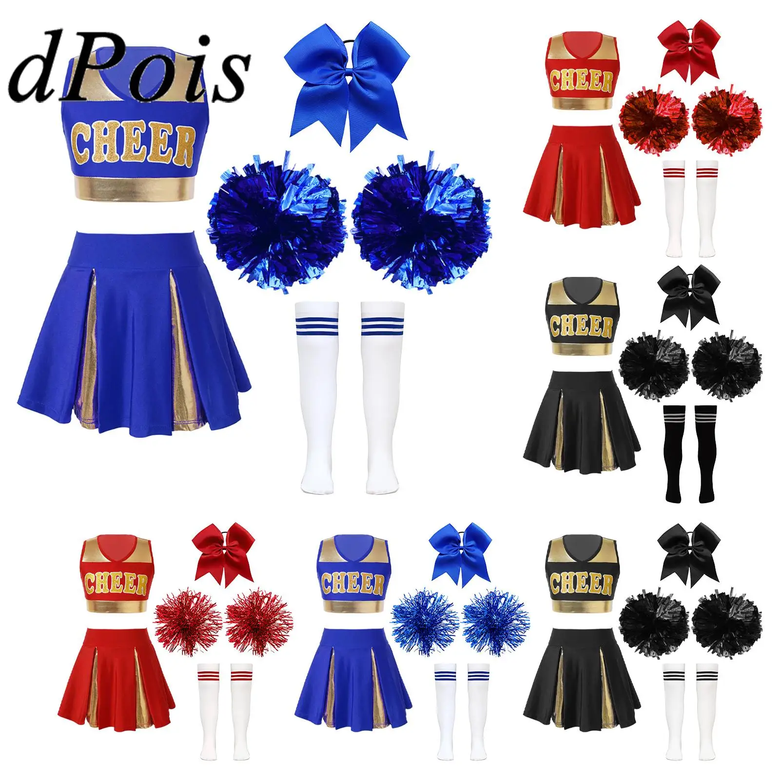 

Одежда для косплея команды поддержки для девочек, костюм болельщика, школьная форма поддержки, наряды для соревнований по черлидингу
