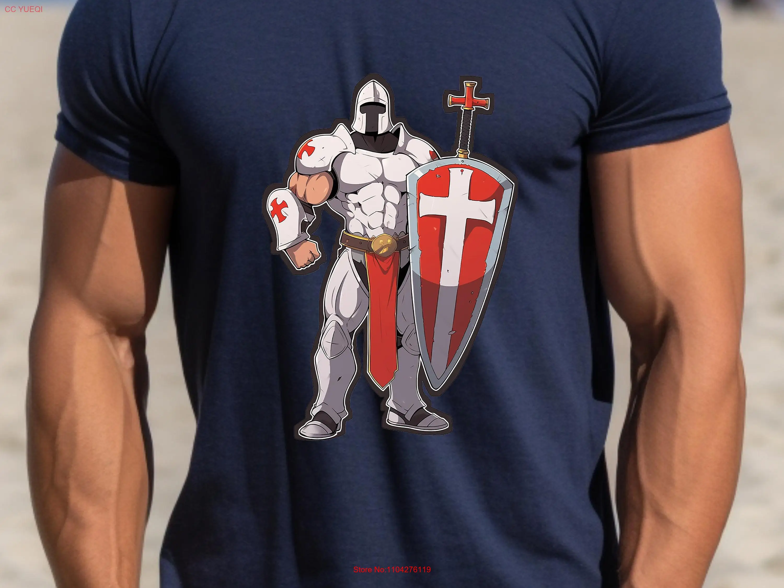 Godly Gains Divine Knight T Shirt Christian Faith Inspired Fitness Gym Lover For Men Manga Anime Design Fit Top