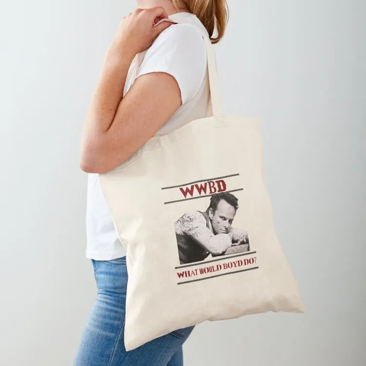 

WWBD What Would Boyd Do Boyd Crowder Justified White Tote Bag shopper bags Shopper Large bags for women large tote bag