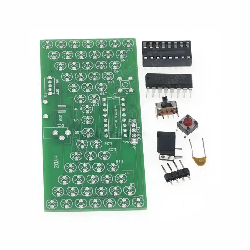 5V Electronic Hourglass DIY Kit Funny Electric Production Kits Precise With LED Lamps Double Layer PCB Board 84*40mm