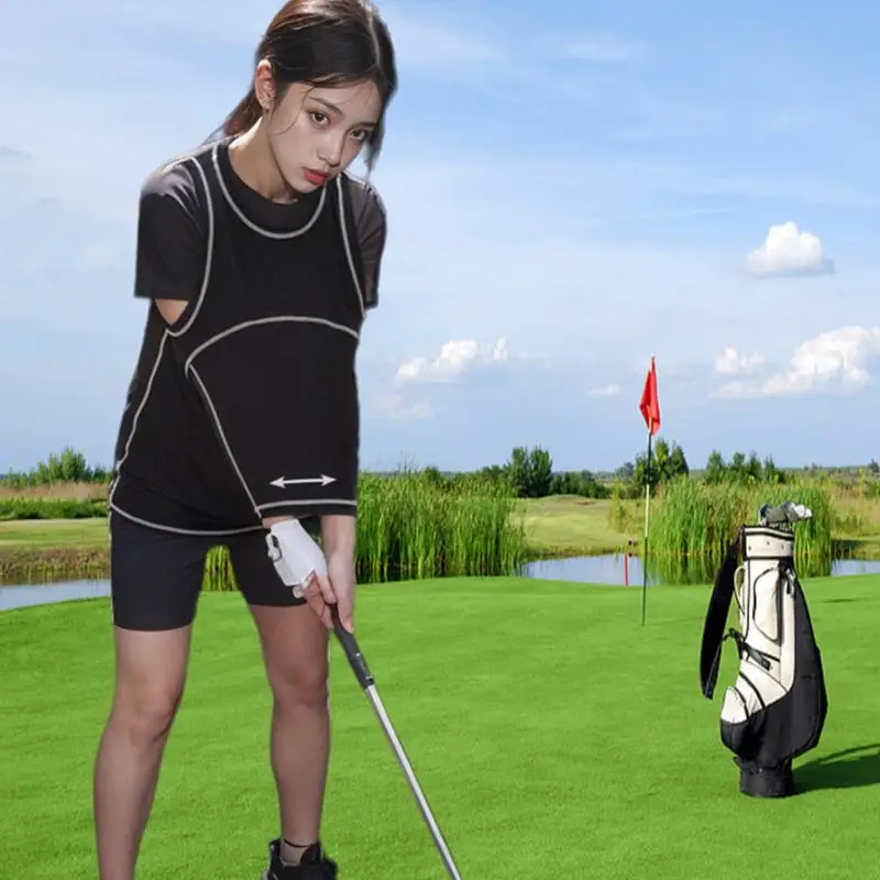 Golf Swing Training Vest With Arm Fixed Device Sleeveless Swing Correcting Shirt Polyester Correct Golf Swing Chicken Wing Vests