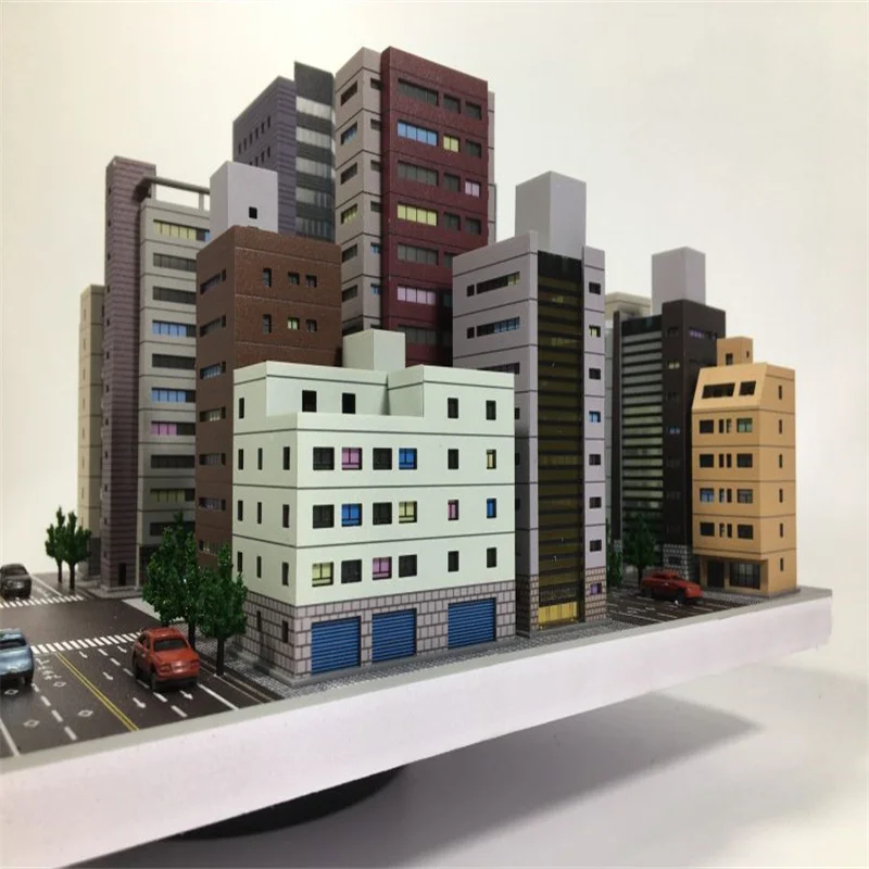 1:300 Scene City Building Sandtischmodell, zusammengebautes Diorama-Layout aus Kunststoff – Detail 4