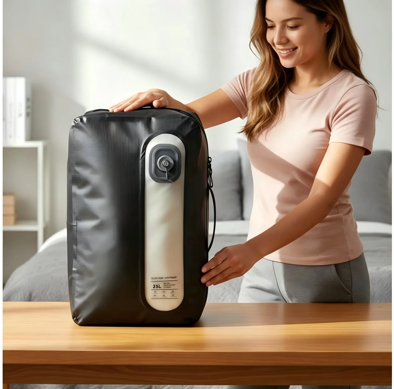 25L and 45L  Automatic Vacuum Bag for Travel Luggage with Pump, Reusable Space Saver Waterproof Compression Bags for Suitcase