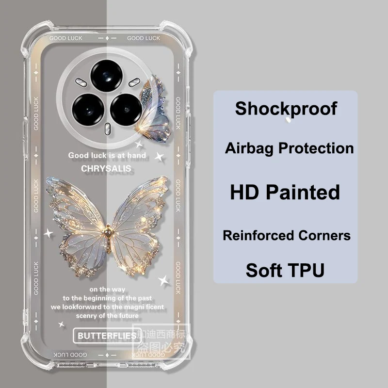 Realme 14 Pro Plus Air Cushion Shockproof Case For OPPO Realme 14 Pro Airbag Silicone Soft TPU Cover For Real me 12 11 10 Pro +