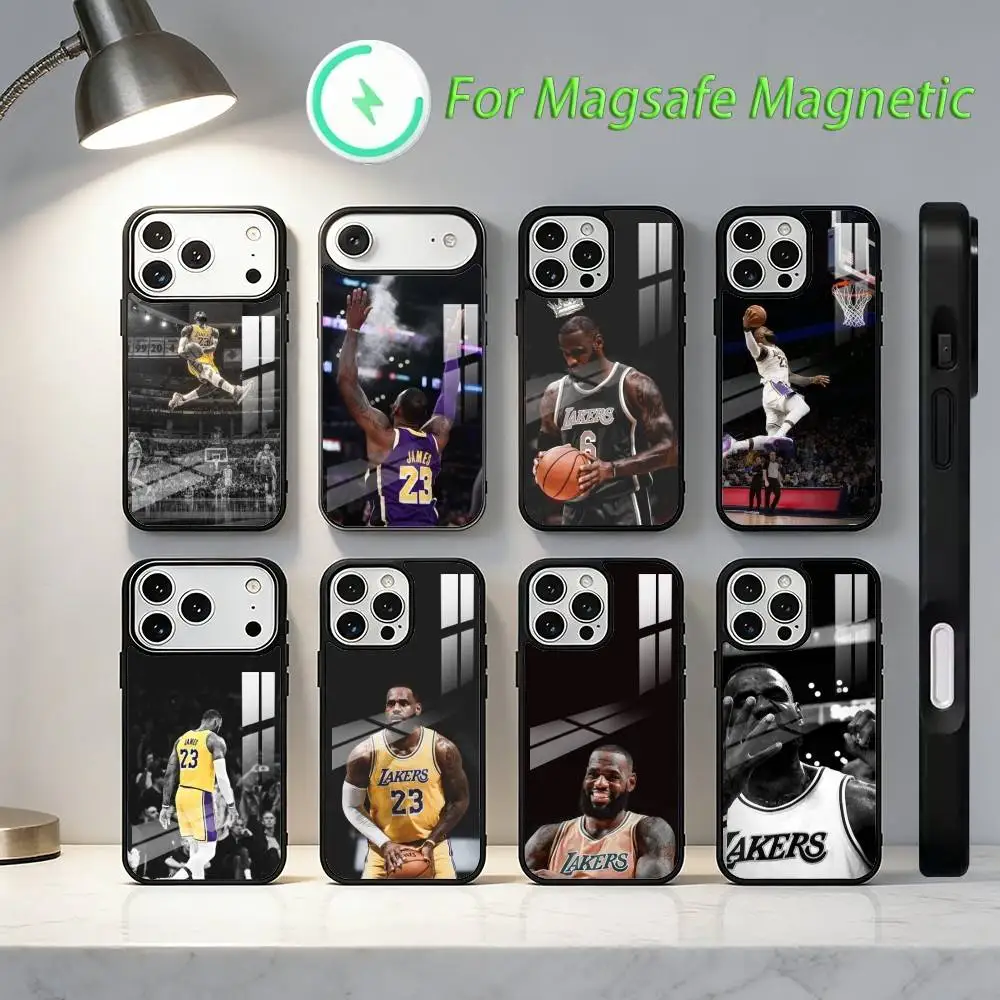 

Sports Star L-LeBron J-James Phone Case For iPhone17,16,15,14,13,12,11,Plus,Pro,Max For Magsafe Wireless Charging case