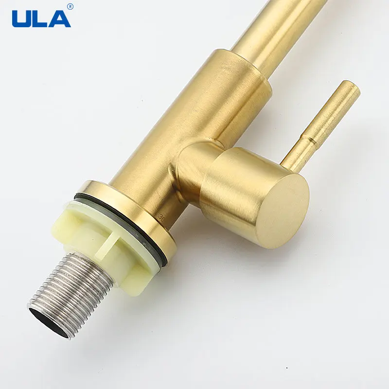 ULA Only Cold Water Stainless Steel Kitchen Faucet 360 Degree Rotate Flexible Kitchen Tap Sink Faucet Kitchen Gold Tap Nozzle