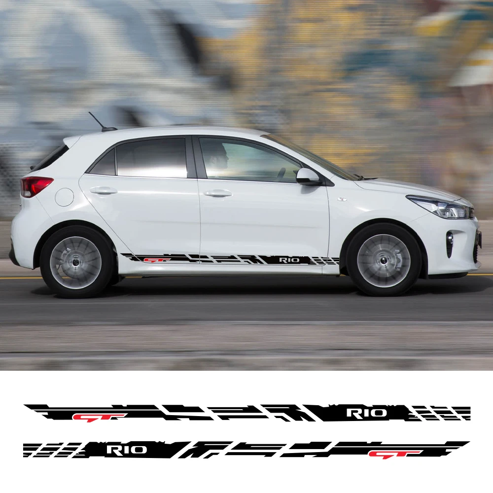 Auto 3 4 für Kia Rio X Line: Perfekte Dekoration mit Vinyl-Aufklebern im Sportstil