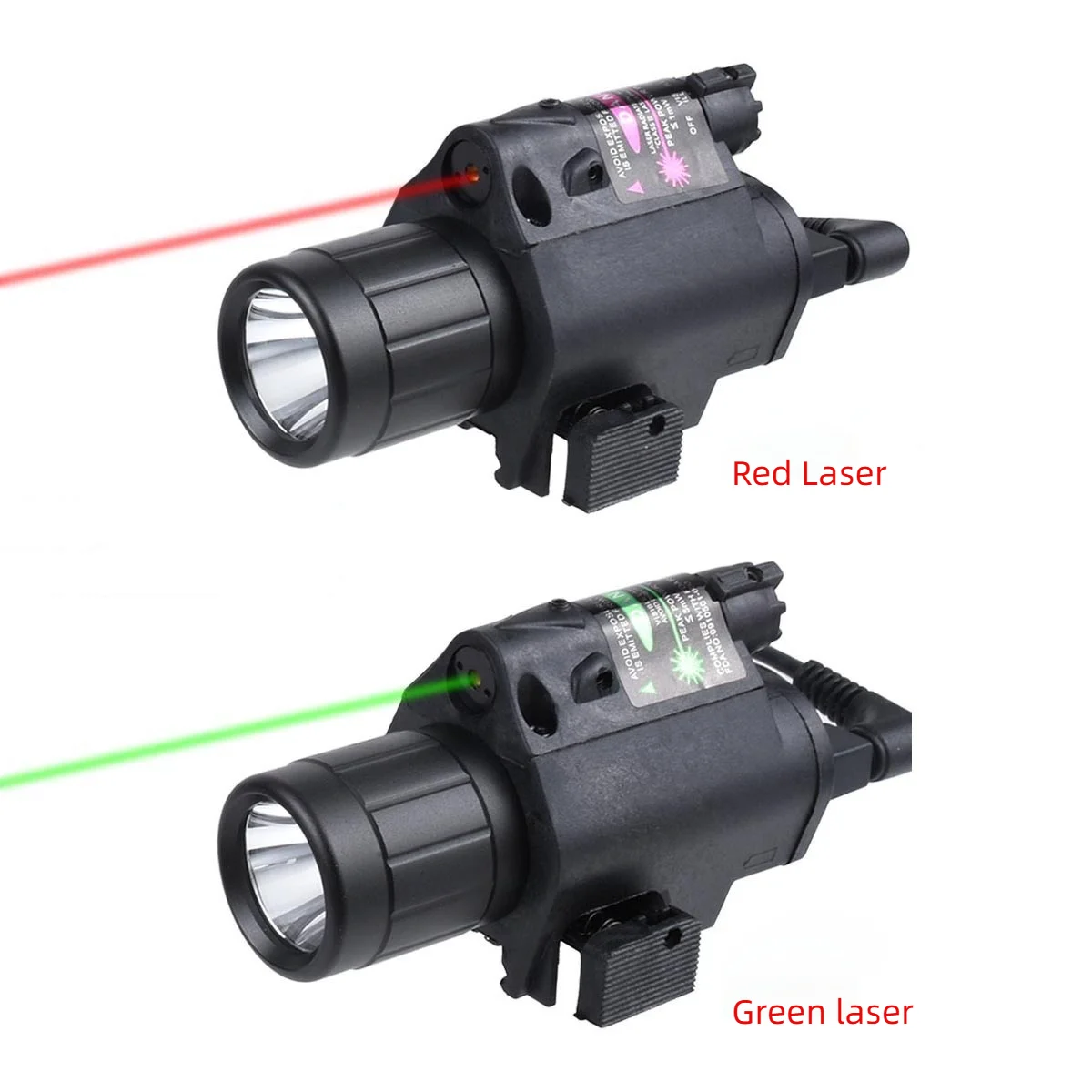 Tactical Flashlight, Mountable, Red and Green Laser, 800 Lumens High-Intensity LED, Multiple Modes, Waterproof, 20mm Rail Mount