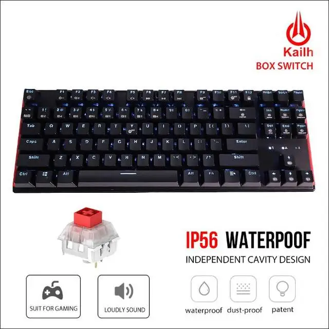 HEXGEARS GK707 87 Keys Red Switch PBT Keycap USB Wired Gaming Fashion Blue backlit optical mechanical Keyboard