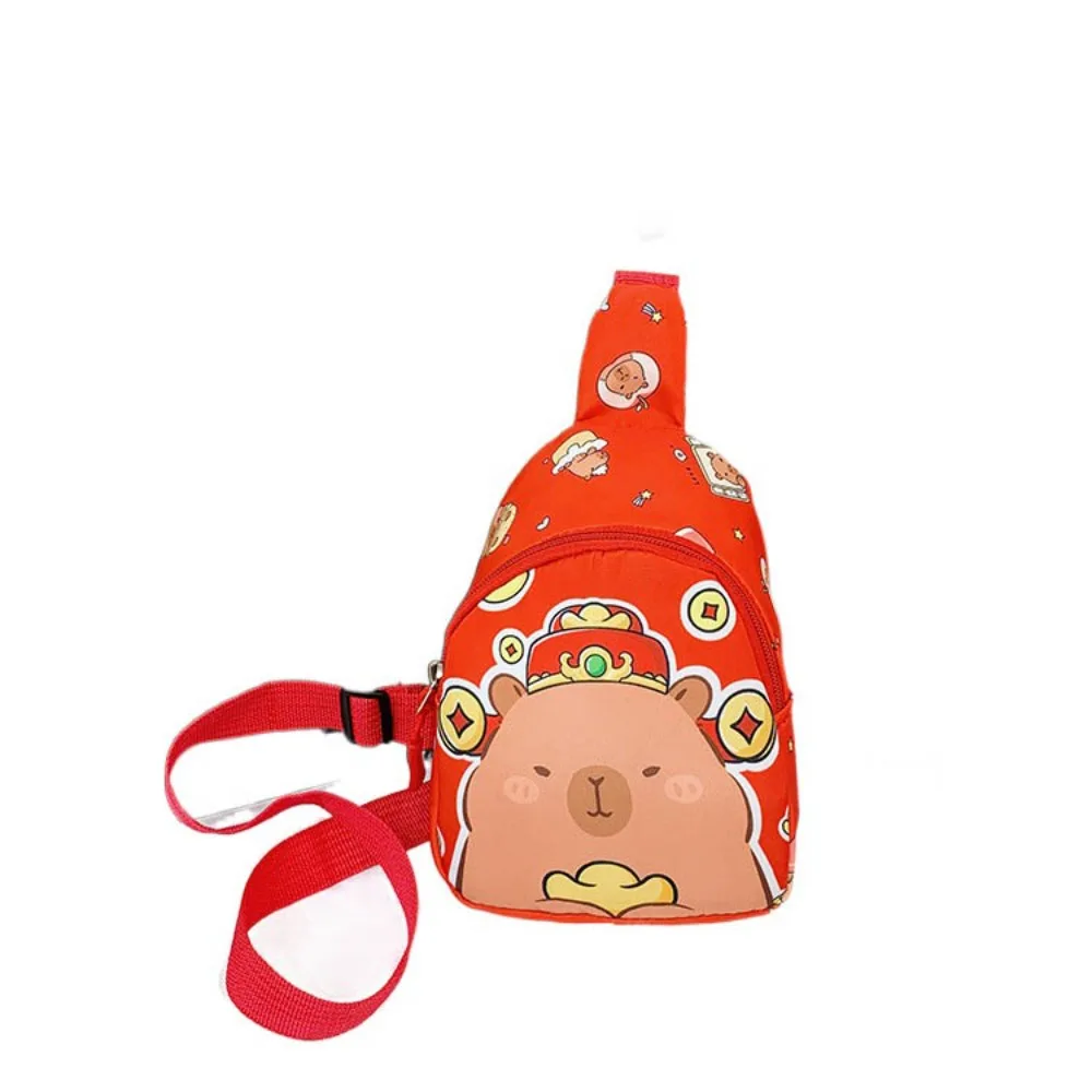 

Multifunctional Nylon Capybara Chest Bag Large Capcity Casual Cartoon Shoulder Bag Portable Kids Crossbody Bag Holiday Gift