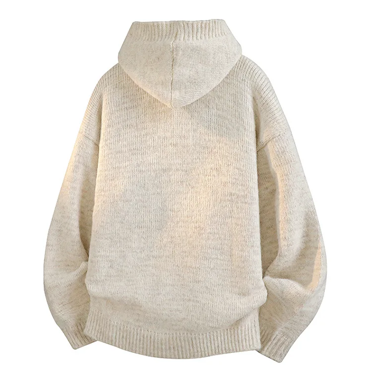 Neuer Herren-Cardigan mit Kapuze für Herbst und Winter, lockerer Strickpullover, warme Streetwear-Jacke für Studenten, weiches, lässiges Hemd für den Alltag, Herrenmode – Detail 6