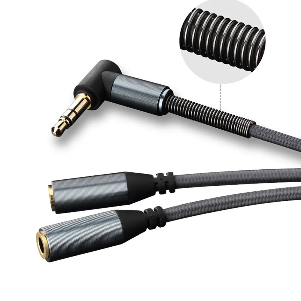 3.5Mm Audio Splitter Cable For Dual Headphone Sharing Aux Adapter Knitted Earphone Splitter Jack Compatible With Mp3