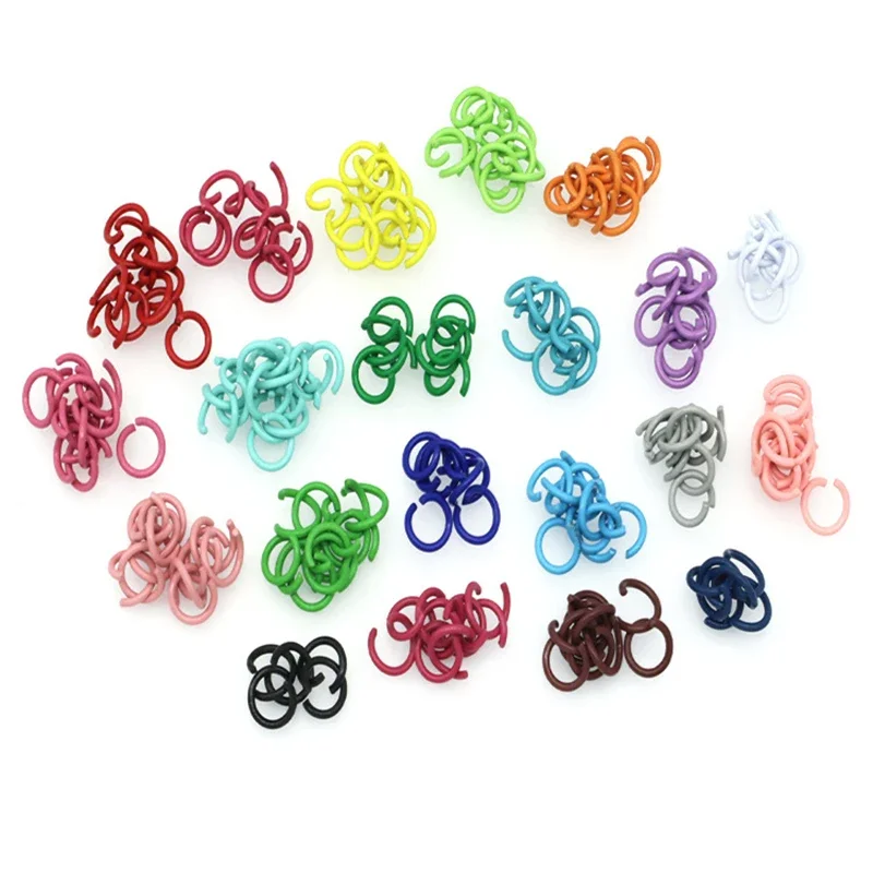 100pcs Colorful Metal Jump Ring Open O Ring for Jewelry Findings Repair Connectors Leather Craft Bag Garments Shoes Decor