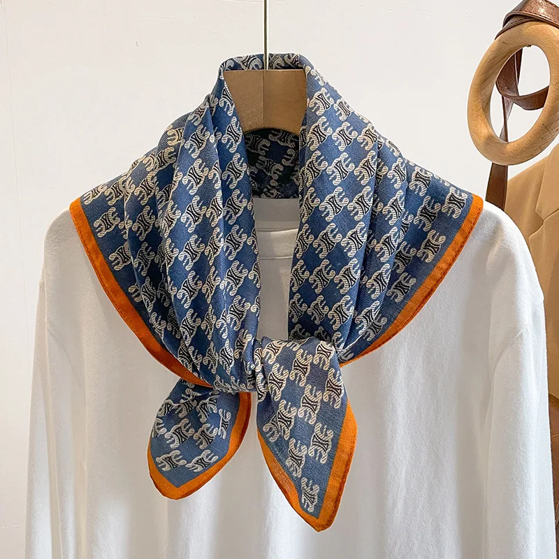 Oranje Paisley Hoofddoek 70x70cm Katoen Linnen Vierkante Sjaal voor Vrouwen Lichtgewicht Haar Bandana Shirt Match