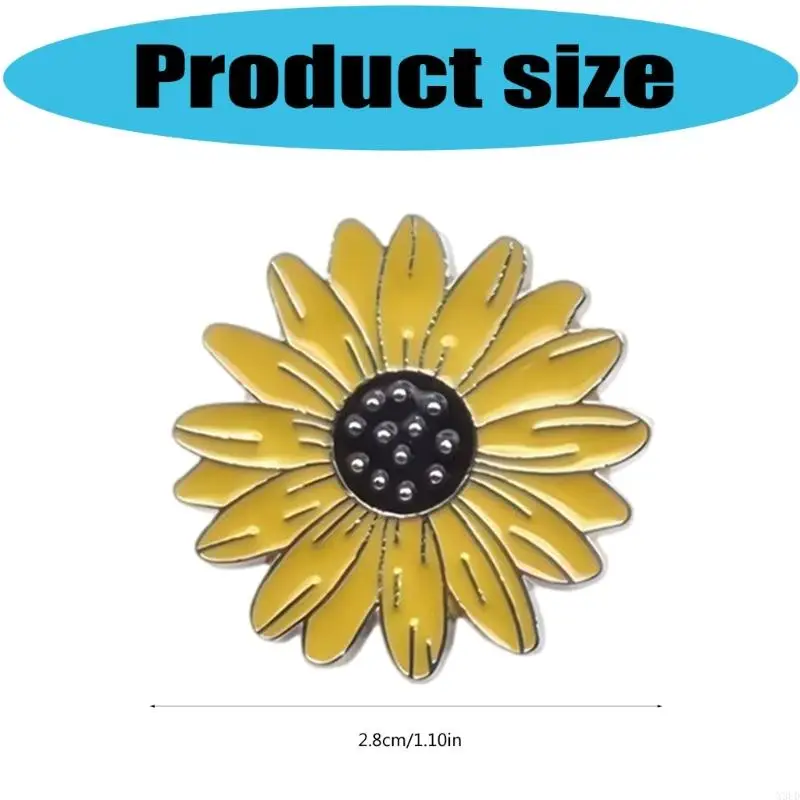 

Модная брошь-подсолнух из сплава, универсальный аксессуар для стилей